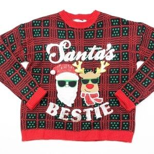 NOBO No Boundaries Santa's Bestie Christmas sweater